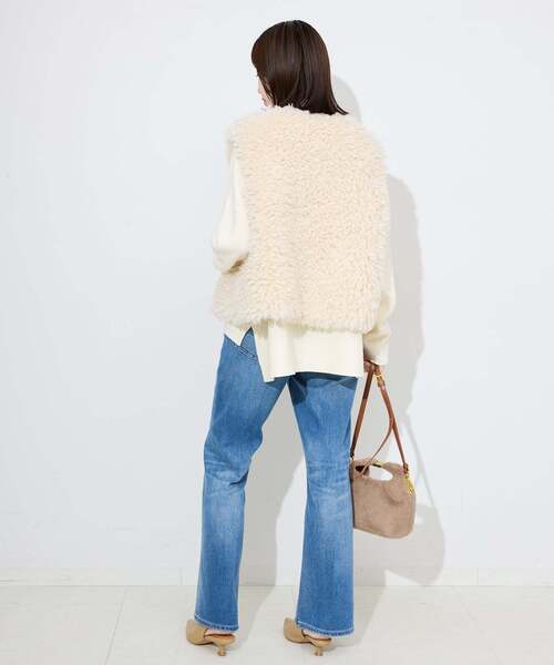SLOBE IENA(スローブイエナ)の「《WEB限定カラーあり/シリーズあり/追加》コットンダブルフェイスプルオーバー(ニット/セーター・レディース・ブラック/チャコールグレー/ベージュ/グリーン/アイボリー/ボルドー・FREE)」の20枚目の写真