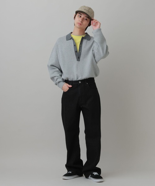 LAKOLE(ラコレ)の「デニムワイドパンツ(MEN) / 1068087(デニムパンツ・メンズ・インディゴブルー/ブラック・X-LARGE/LARGE/MEDIUM/SMALL)」の3枚目の写真