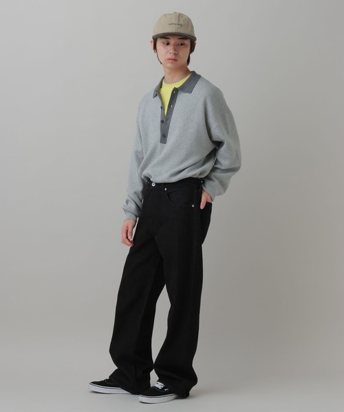 LAKOLE(ラコレ)の「デニムワイドパンツ(MEN) / 1068087(デニムパンツ・メンズ・インディゴブルー/ブラック・X-LARGE/LARGE/MEDIUM/SMALL)」の4枚目の写真