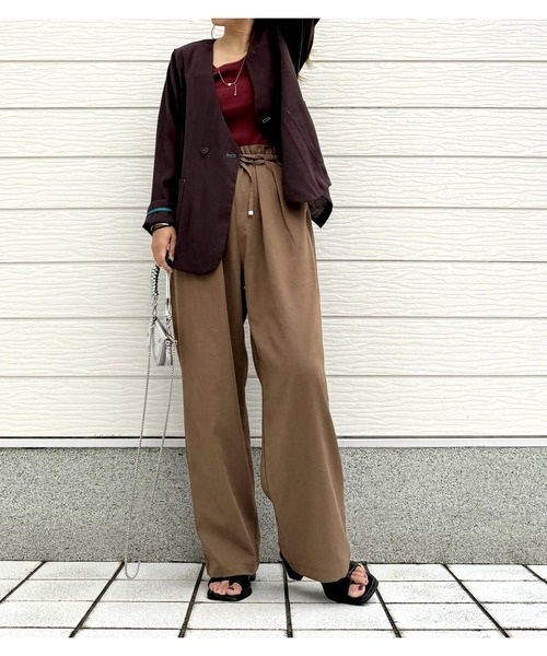 Q(キュー)の「接触冷感イージーパンツ(その他パンツ・レディース・オレンジ系/モカ/ブラック・MEDIUM)」の4枚目の写真