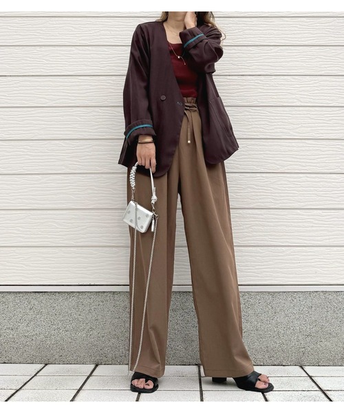 Q(キュー)の「接触冷感イージーパンツ(その他パンツ・レディース・オレンジ系/モカ/ブラック・MEDIUM)」の5枚目の写真