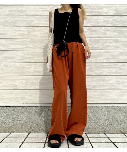 Q(キュー)の「接触冷感イージーパンツ(その他パンツ・レディース・オレンジ系/モカ/ブラック・MEDIUM)」の7枚目の写真
