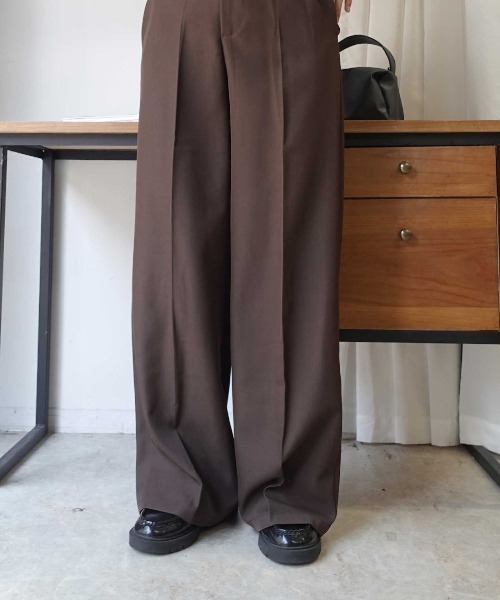 CORNERS(コーナーズ)の「【 選べる2サイズ/3カラー 】センタープレスワイドスラックスパンツ(スラックス・レディース・ベージュ/ブラウン/ブラック・L/M)」の7枚目の写真