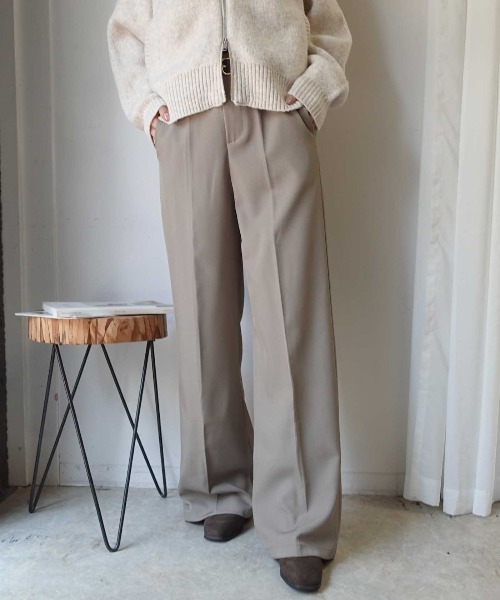 CORNERS(コーナーズ)の「【 選べる2サイズ/3カラー 】センタープレスワイドスラックスパンツ(スラックス・レディース・ベージュ/ブラウン/ブラック・L/M)」の4枚目の写真