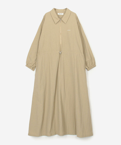 GYMPHLEX(ジムフレックス)の「Gymphlex | ナイロンタフタ ギャザーワンピース WOMEN(ワンピース・レディース・ネイビー/ベージュ・14)」の3枚目の写真