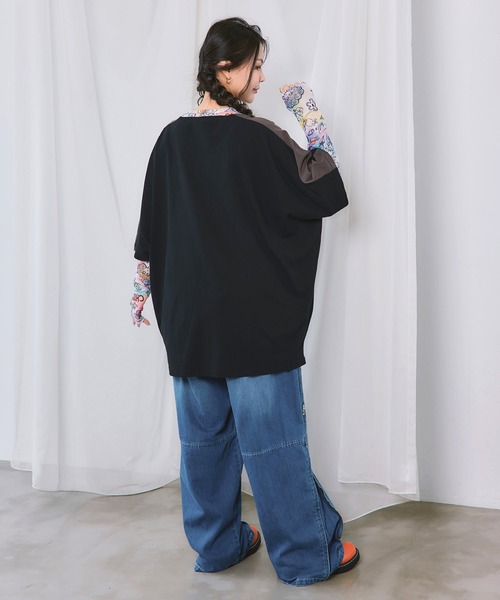 ScoLar（スカラー）の「163607：裾ファスナー付き 落書き調デニムパンツ（デニムパンツ・レディース・ブラック/ブルー・M）」の9枚目の写真