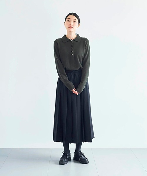 HAU（ハウ）の「プリーツスカート "Lycee"（スカート・レディース・チャコールグレー/ブラック・MEDIUM）」の7枚目の写真