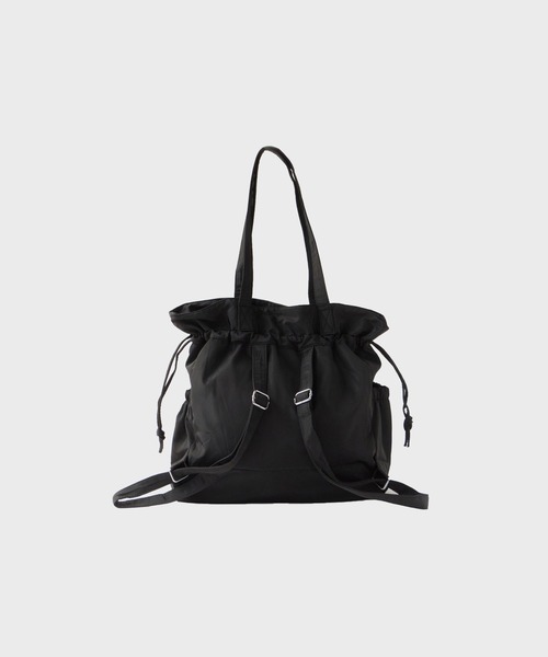 UNSTOA(アンストア)の「Water-Repellent 2-Way Drawstring Multi-Pocket Bag 秋服 冬服(バックパック/リュック・メンズ・ブラック/カーキ・FREE)」の8枚目の写真
