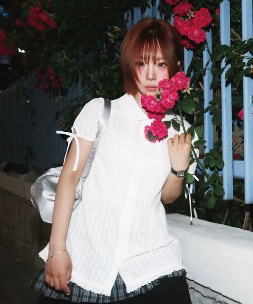 TUOMIO（トゥオミオ）の「PUFF SLEEVES RIBBON BLOUSE [WHITE]（シャツ/ブラウス・レディース・その他・1/2）」の9枚目の写真