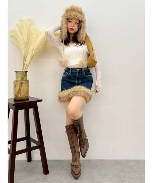 EVRIS(エヴリス)の「フェイクファーポンポンCAP(キャップ・レディース・ブラウン・FREE)」の16枚目の写真