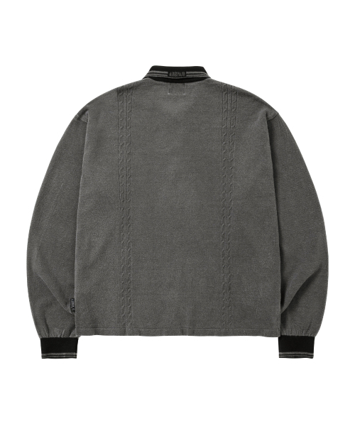 AJOBYAJO（アジョバイアジョ）の「[RWK] Washed Cable Stitch Collar Zip-Up [CHARCOAL]（ポロシャツ・レディース・その他・MEDIUM/LARGE）」の5枚目の写真
