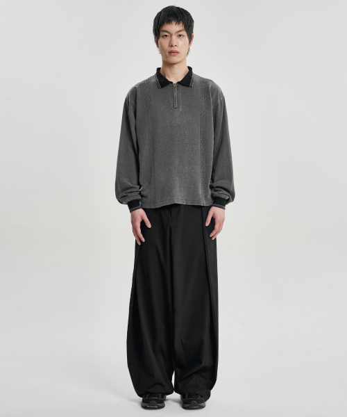 AJOBYAJO（アジョバイアジョ）の「[RWK] Washed Cable Stitch Collar Zip-Up [CHARCOAL]（ポロシャツ・レディース・その他・MEDIUM/LARGE）」の6枚目の写真