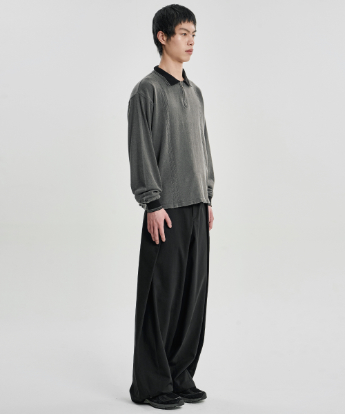 AJOBYAJO（アジョバイアジョ）の「[RWK] Washed Cable Stitch Collar Zip-Up [CHARCOAL]（ポロシャツ・レディース・その他・MEDIUM/LARGE）」の9枚目の写真
