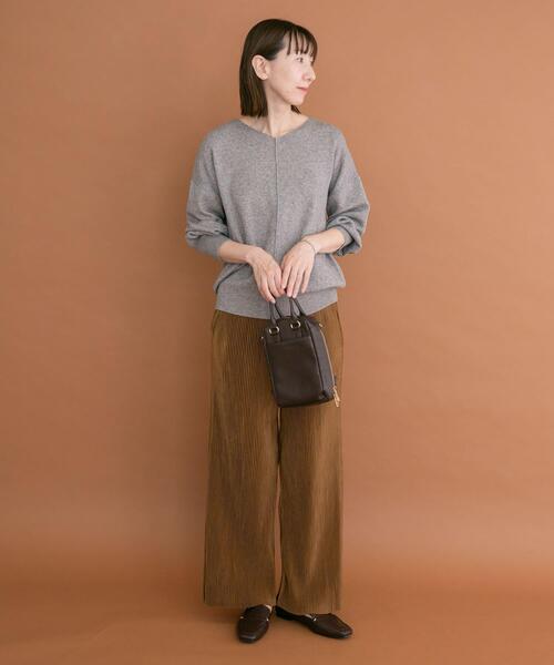 ITEMS URBANRESEARCH（アイテムズ アーバンリサーチ）の「プリーツシャーリングパンツ（その他パンツ・レディース・グレー系その他/ライトブラウン/ブラック・FREE）」の20枚目の写真