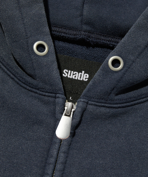 suade（スエード）の「CROPPED WASHED HOOD ZIP UP [WASHING NAVY]（パーカー・レディース・その他・LARGE/MEDIUM/SMALL）」の3枚目の写真
