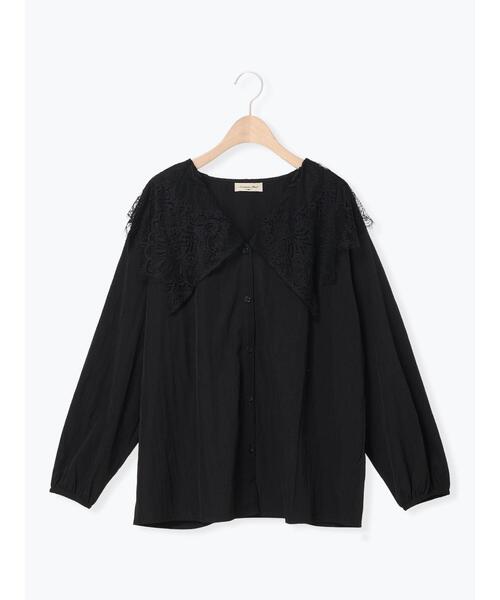 Samansa Mos2（サマンサ モスモス）の「◆レースカラーブラウス（シャツ/ブラウス・レディース・ブラウン/ブラック/オフホワイト・F）」の2枚目の写真