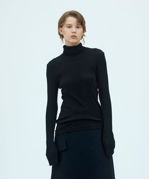 GALERIE VIE(ギャルリー ヴィー)の「コットンカシミヤブレンドジャージー ハイネックプルオーバー(Tシャツ/カットソー・レディース・ライトブルー/ネイビー/ライトピンク・FREE)」の5枚目の写真