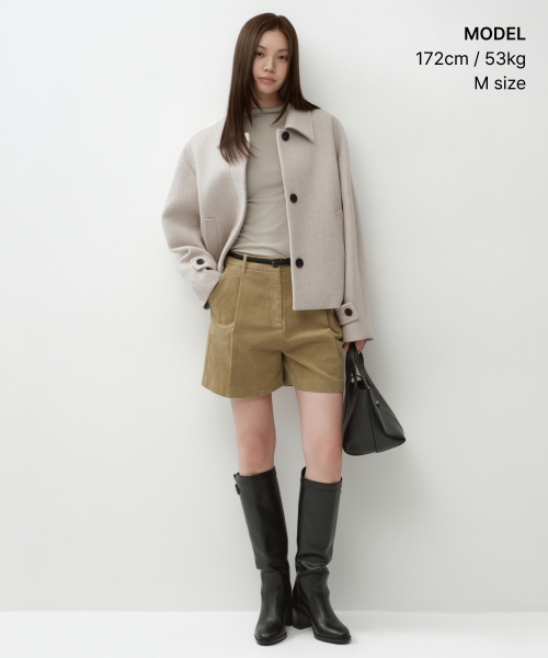 MUSINSA STANDARD WOMAN（ムシンサスタンダードウーマン）の「ウィメンズカシミヤブレンドショートマックコート[オートミール]（チェスターコート・レディース・その他・LARGE/SMALL/X-SMALL）」の8枚目の写真