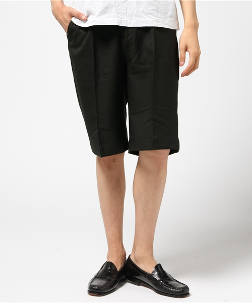 GLOBAL WORK(グローバルワーク)の「シンセティックワイドショートパンツ/718185(その他パンツ・メンズ・カーキ/ブラック・LARGE/SMALL/MEDIUM)」の1枚目の写真