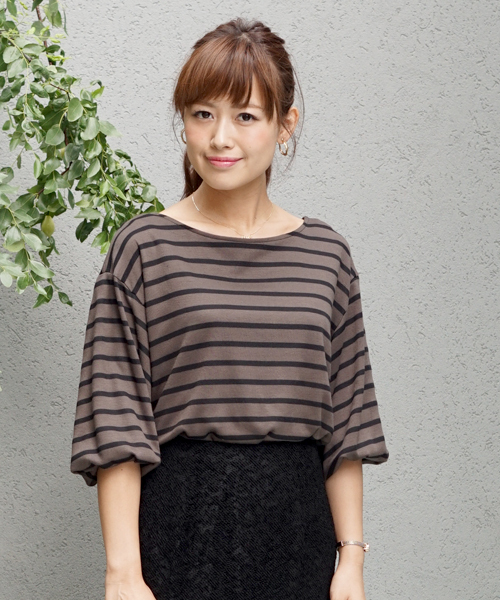 laboratory work（ラボラトリーワーク）の「TRポンチバルーン袖トップス（Tシャツ/カットソー・レディース・ボルドー/ブラック/ブラウン系その他/サックスブルー・MEDIUM）」の3枚目の写真