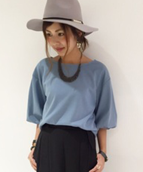 laboratory work（ラボラトリーワーク）の「TRポンチバルーン袖トップス（Tシャツ/カットソー・レディース・ボルドー/ブラック/ブラウン系その他/サックスブルー・MEDIUM）」の4枚目の写真