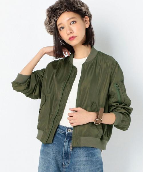 Another Edition(アナザーエディション)の「シンプルMA-1/AEBC MA-1◆(MA-1・レディース・ブラック/ベージュ/オリーブ・MEDIUM/SMALL)」の3枚目の写真