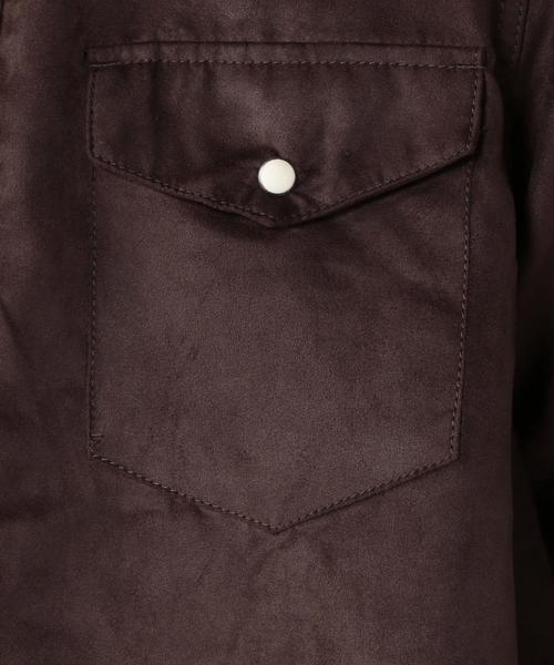 coen（コーエン）の「フェイクスエードバンドカラーシャツ（シャツ/ブラウス・メンズ・ベージュ/ダークブラウン・X-LARGE/LARGE/MEDIUM/SMALL）」の13枚目の写真