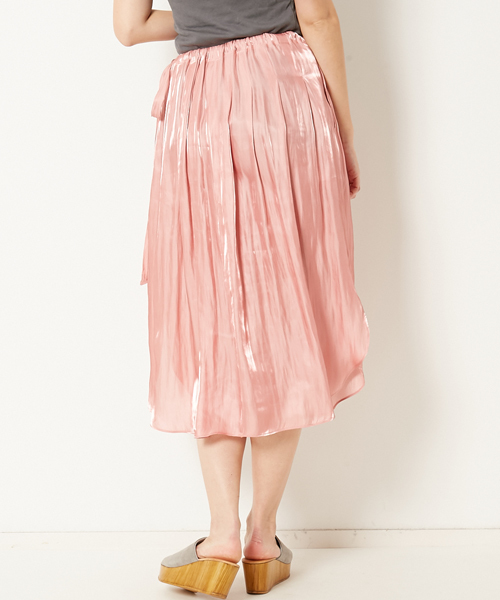 AMERICAN RAG CIE（アメリカンラグシー）の「AMERICAN RAG CIE　ブライトサテンタックギャザースカート（スカート・レディース・イエロー/ピンク・FREE）」の10枚目の写真