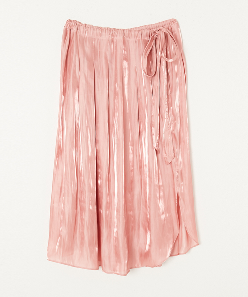 AMERICAN RAG CIE（アメリカンラグシー）の「AMERICAN RAG CIE　ブライトサテンタックギャザースカート（スカート・レディース・イエロー/ピンク・FREE）」の4枚目の写真