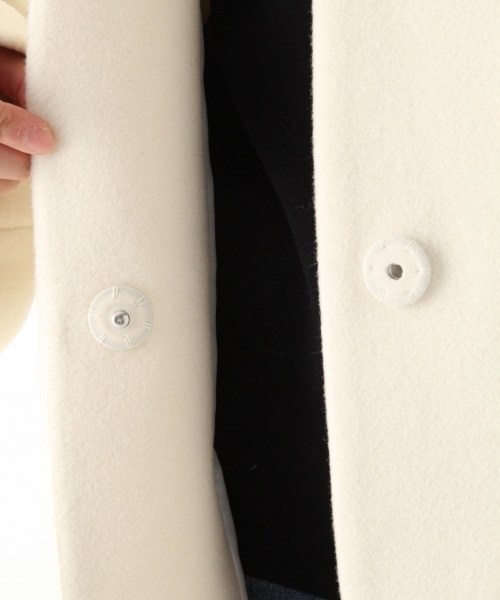 A part by(アパートバイ)の「casheepVネックノーカラーコート 759746 (その他アウター・レディース・オフホワイト/ネイビー/ライトパープル/グリーン・MEDIUM/LARGE)」の15枚目の写真