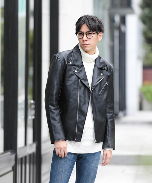 WEGO（ウィゴー）の「WEGO/フェイクレザーダブルライダース