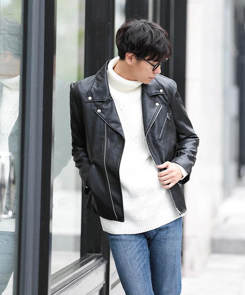 WEGO（ウィゴー）の「WEGO/フェイクレザーダブルライダースジャケット（ライダースジャケット・メンズ・ブラック・LARGE/MEDIUM/X-LARGE）」の15枚目の写真