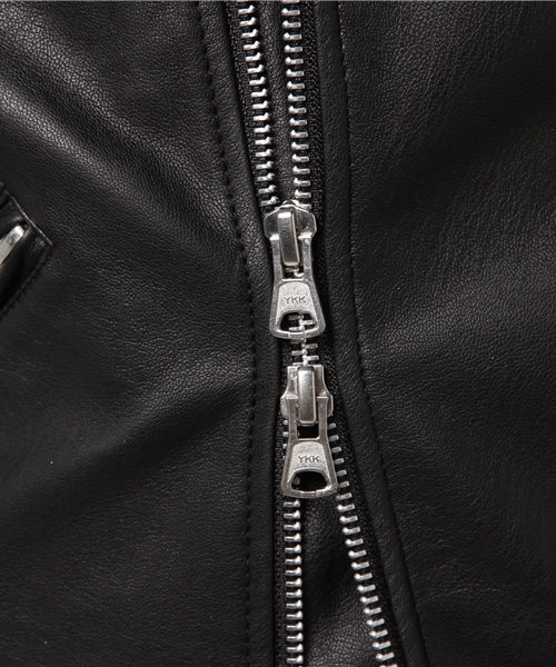 WEGO（ウィゴー）の「WEGO/フェイクレザーダブルライダースジャケット（ライダースジャケット・メンズ・ブラック・LARGE/MEDIUM/X-LARGE）」の8枚目の写真