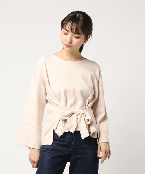 GeeRA（ジーラ）の「リボンデザインがかわいいニットチュニック（ニット/セーター・レディース・ブラック/ブルー/ライトベージュ/ピンク系その他・SMALL/MEDIUM/XX-LARGE/X-LARGE/LARGE）」の7枚目の写真