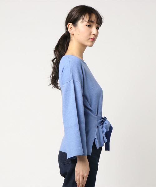 GeeRA（ジーラ）の「リボンデザインがかわいいニットチュニック（ニット/セーター・レディース・ブラック/ブルー/ライトベージュ/ピンク系その他・SMALL/MEDIUM/XX-LARGE/X-LARGE/LARGE）」の9枚目の写真