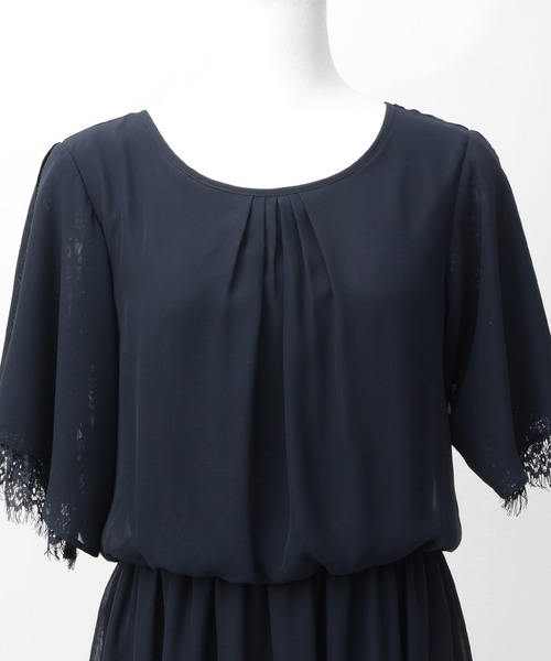 Fashion Letter（ファッションレター）の「スリット入レーススリーブ 結婚式ワンピースドレス（ドレス・レディース・ブラック/グリーン/ネイビー/ボルドー/ライトカーキ/ブルーグレー・3L/4L/5L/LL/M/L/S）」の16枚目の写真