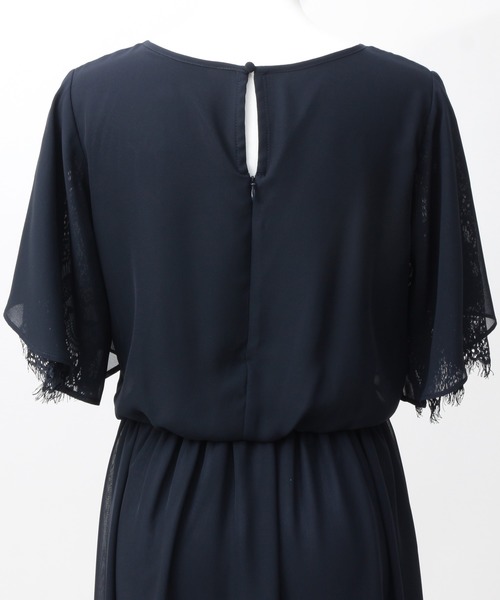 Fashion Letter（ファッションレター）の「スリット入レーススリーブ 結婚式ワンピースドレス（ドレス・レディース・ブラック/グリーン/ネイビー/ボルドー/ライトカーキ/ブルーグレー・3L/4L/5L/LL/M/L/S）」の15枚目の写真