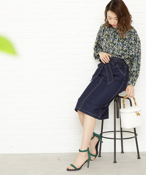 N.（N. Natural Beauty Basic）（エヌエヌナチュラルビューティーベーシック）の「◆リボン付デニムタイトスカート（デニムスカート・レディース・ブルー/ネイビー・SMALL/MEDIUM）」の11枚目の写真