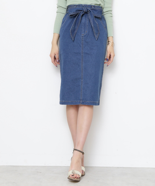 N.（N. Natural Beauty Basic）（エヌエヌナチュラルビューティーベーシック）の「◆リボン付デニムタイトスカート（デニムスカート・レディース・ブルー/ネイビー・SMALL/MEDIUM）」の19枚目の写真