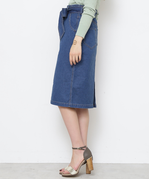 N.（N. Natural Beauty Basic）（エヌエヌナチュラルビューティーベーシック）の「◆リボン付デニムタイトスカート（デニムスカート・レディース・ブルー/ネイビー・SMALL/MEDIUM）」の14枚目の写真