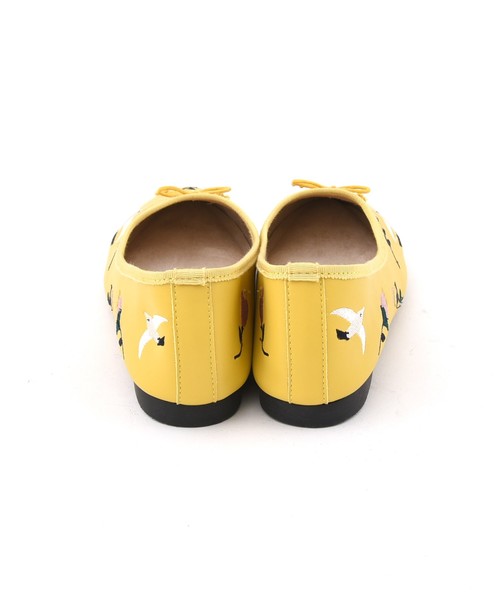 POU DOU DOU(プードゥドゥ)の「飛び刺繍シューズ(バレエシューズ・レディース・ライトブルー/ブラック/イエロー・4/3)」の7枚目の写真