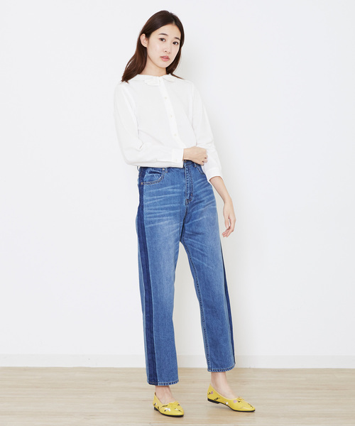 POU DOU DOU(プードゥドゥ)の「飛び刺繍シューズ(バレエシューズ・レディース・ライトブルー/ブラック/イエロー・4/3)」の16枚目の写真