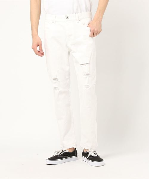 VENCEEXCHANGE（ヴァンスエクスチェンジ）の「カラーダメージスキニーパンツ（その他パンツ・メンズ・ホワイト/ブラック・LARGE/MEDIUM/SMALL）」の5枚目の写真