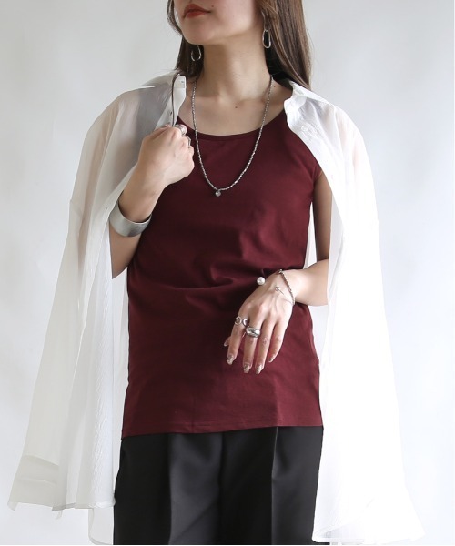 and it_（アンドイット）の「カラーコットンベーシックタンクトップ（タンクトップ・レディース・杢グレー/ダークオレンジ/ブラック/ネイビー/オフホワイト/ピンク/ブルー/グリーン/モスグリーン/ボルドー/マスタード/ラベンダー/ブルー系その他・LARGE/MEDIUM/X-LARGE）」の12枚目の写真