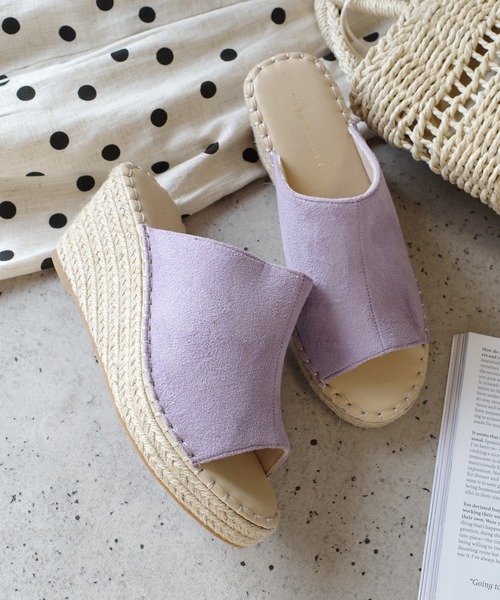 AmiAmi（アミアミ）の「ジュートウエッジサボサンダル（サンダル・レディース・ブラウン/シルバー/ブラック/サンドベージュ/ホワイト/ゴールド/グレイッシュベージュ/ベージュ系その他/シルバー系その他/カーキ/ライラック/シルバー系その他2/ベージュ系その他2/シルバー系その他3/ブラック系その他・35/39/38/34/40/37/36）」の10枚目の写真