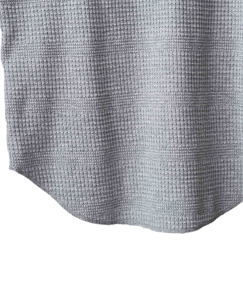 NO ID.(ノーアイディ)の「mlt2265-CトランスファーボーダーC-NロンT(Tシャツ/カットソー・メンズ・アッシュグレー/アイボリー/カーキ/ブラック・1/2)」の19枚目の写真