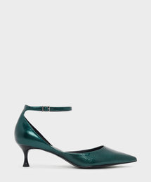 メタリックアンクルストラップヒールサンダル / METALLIC ANKLE STRAP HEELED SANDALS