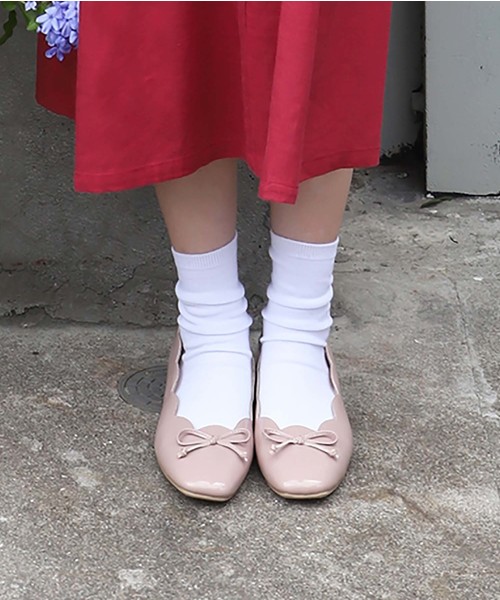 one after another NICE CLAUP（ワンアフターアナザーナイスクラップ）の「スカラップ バレエシューズ（バレエシューズ・レディース・ピンク/ゴールド/ラベンダー・SMALL/MEDIUM/LARGE）」の11枚目の写真