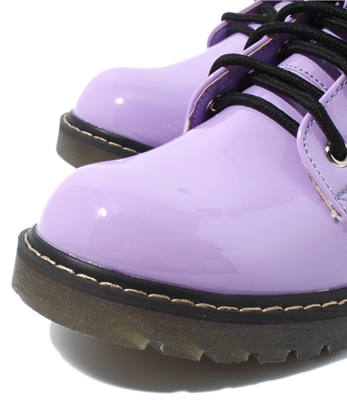 WEGO（ウィゴー）の「WEGO/エナメルブーツ（ブーツ・レディース・ホワイト/ブラック/パープル・MEDIUM/LARGE）」の8枚目の写真