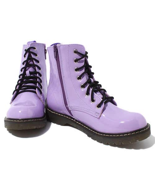 WEGO（ウィゴー）の「WEGO/エナメルブーツ（ブーツ・レディース・ホワイト/ブラック/パープル・MEDIUM/LARGE）」の9枚目の写真